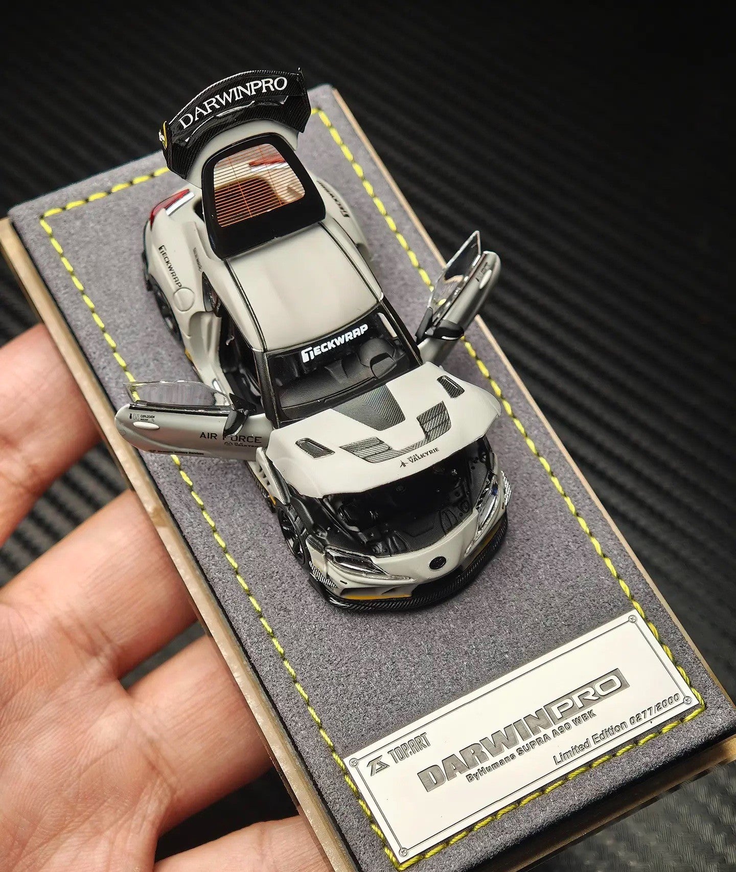 TopArt Toyota Supra DarwinPro Air Force Grey 1/64 Diecast Model Car
