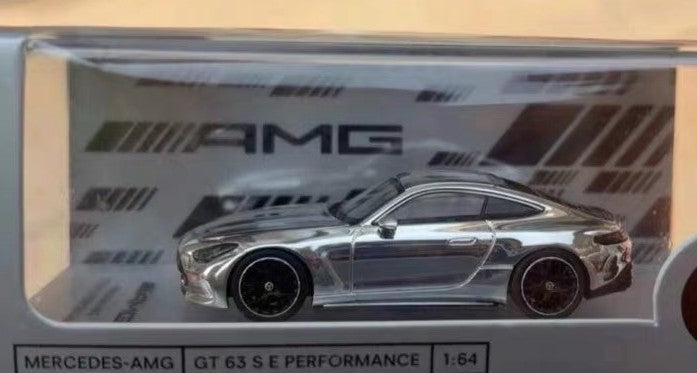 KILO Mercedes AMG GT63 Chrome Silver 1/64 Diecast Model Car Limited