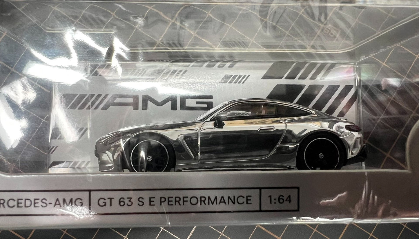 KILO Mercedes AMG GT63 Chrome Silver 1/64 Diecast Model Car Limited