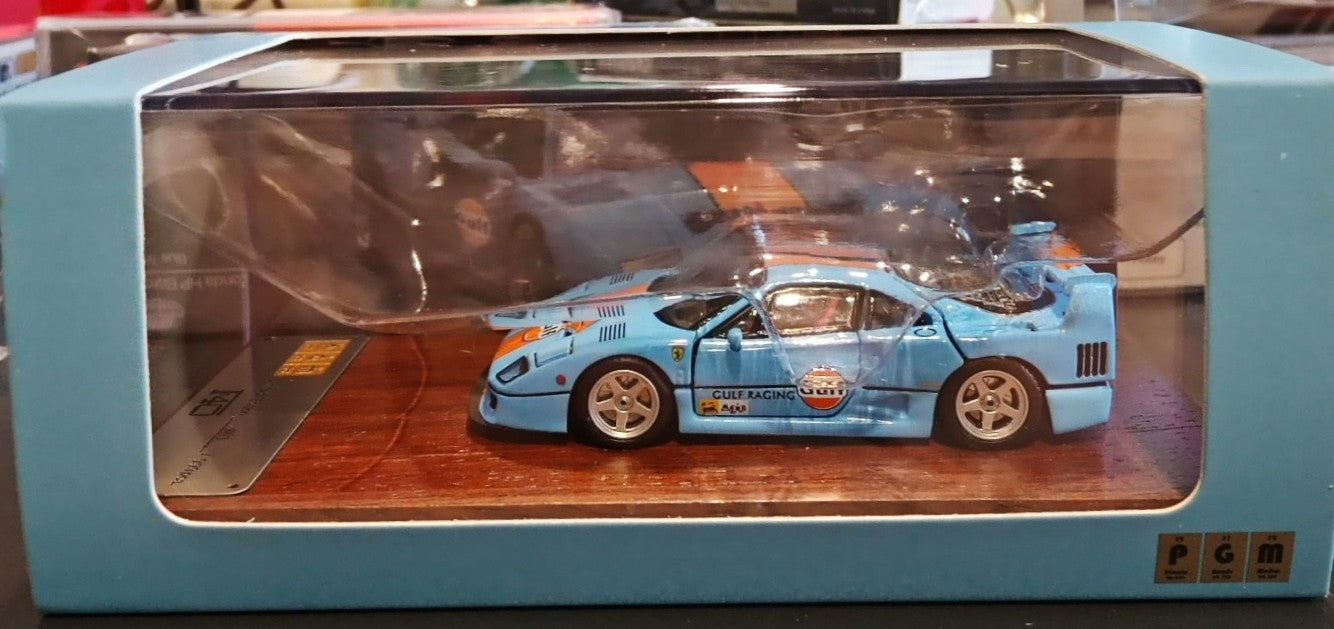 PGM 1/64 Ferrari F40 Gulf Racing Blue Limited Edition Diecast Model