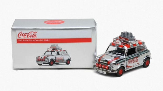 1/50 Mini Cooper Coca Cola Diecast Car Model Classic Coke Collectible