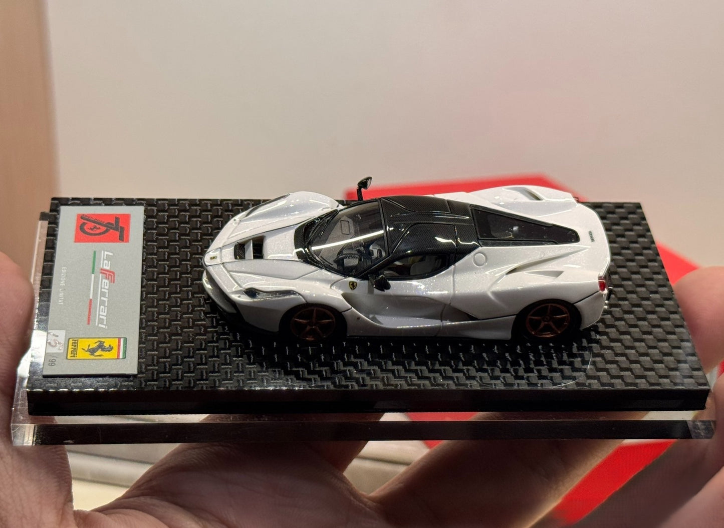 DMH 1/64 Ferrari LaFerrari Aperta Pearl White Resin Model Limited Edition