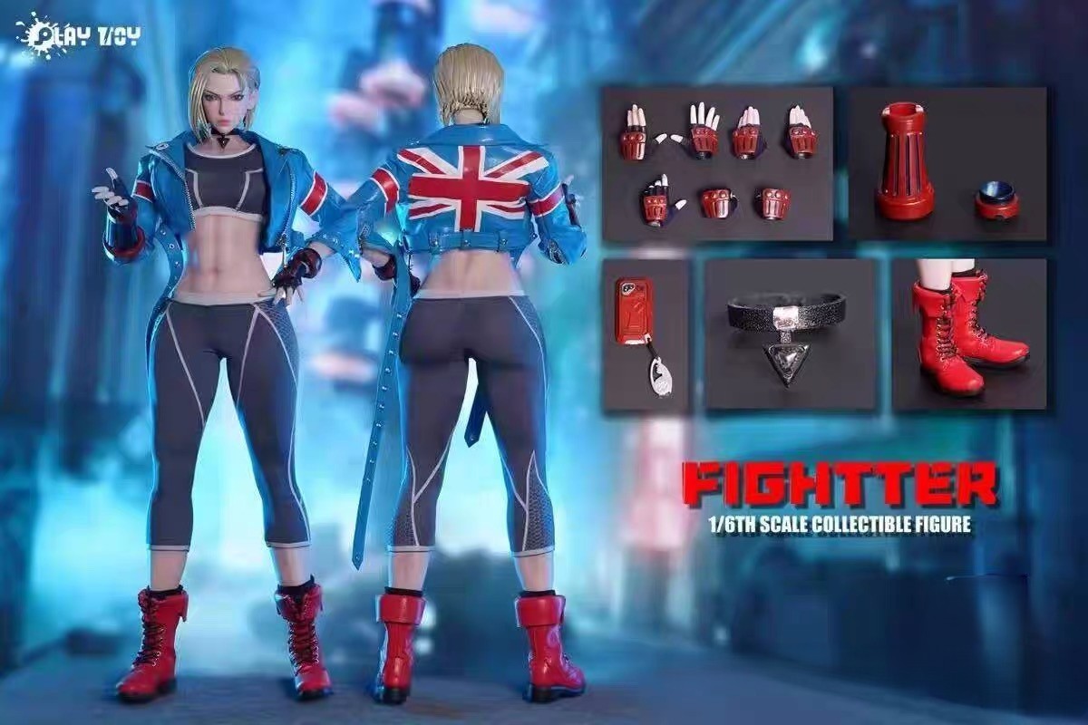 Play Toy P027 Fighter Female Warrior V6 1/6 Action Figure Seamless Body