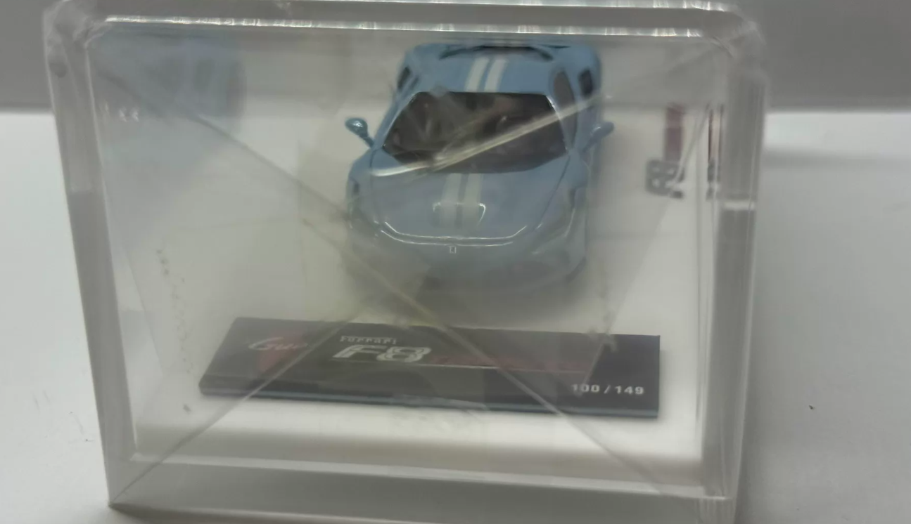 GUO HEC 1/64 Ferrari F8 Tributo Plata Blue Limited Edition Diecast Car Model