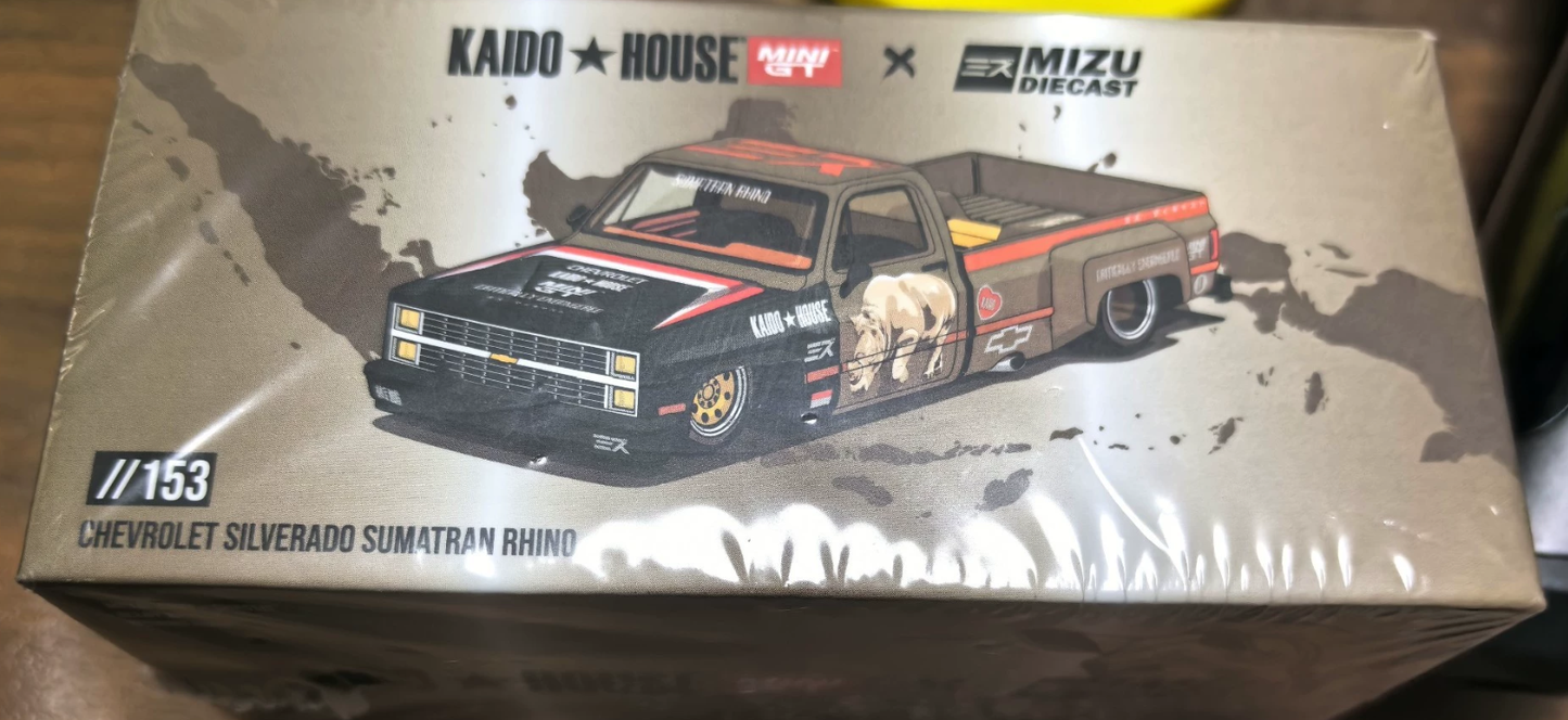 MINI GT x Kaido House x Mizu 1/64 Chevrolet Silverado Sumatran Rhino Model