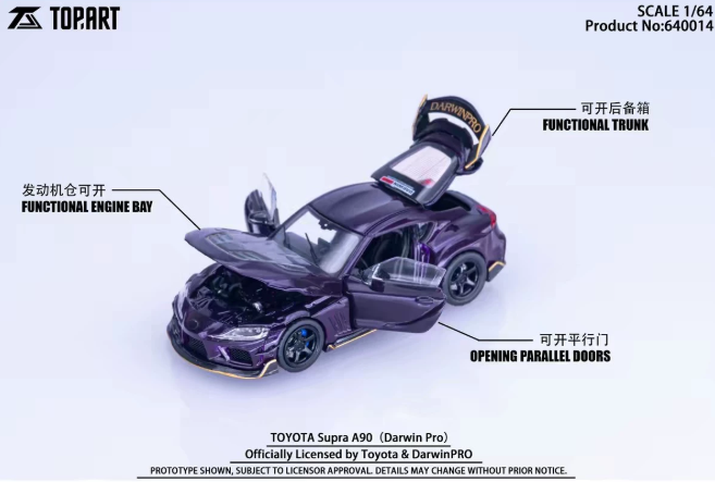 TOPART 1/64 Toyota Supra A90 Darwin Pro Widebody Purple Limited 2000