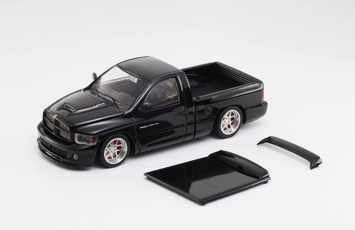 GCD Shoom 1:64 Dodge RAM SRT-10 Black Diecast Model Car with Bearing Wheels