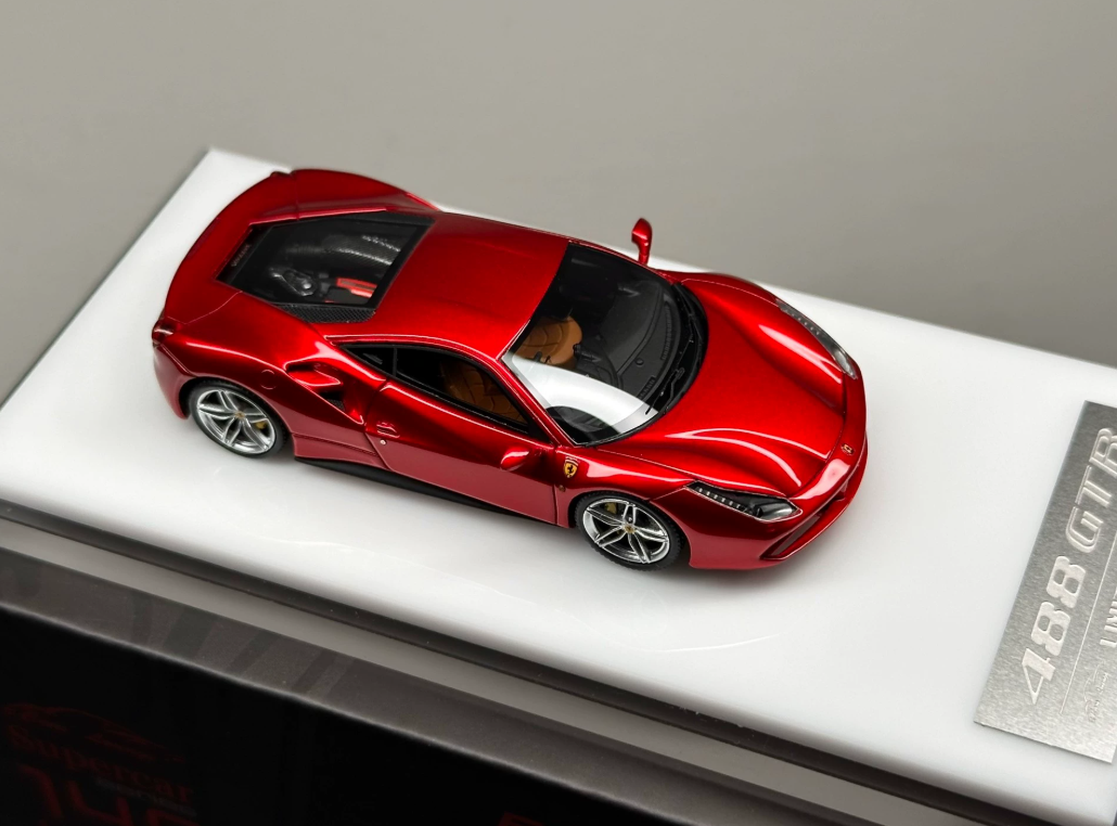 CarsLounge 1/64 Resin Ferrari 488 GTB Rosso Fuoco Metal Red Limited 140