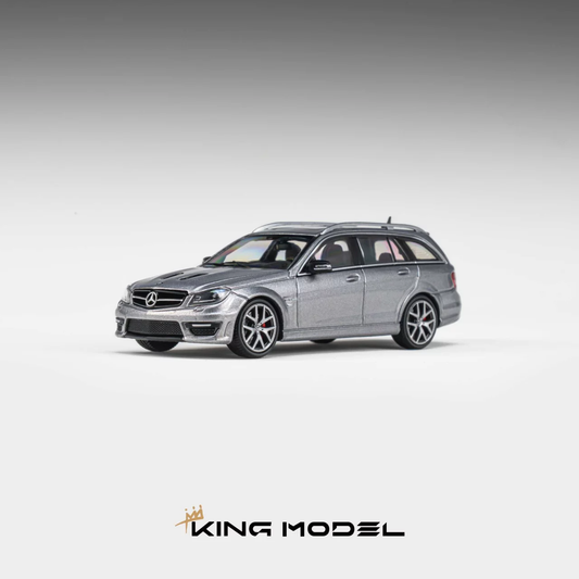 King Model 1/64 Mercedes-Benz C63 E63 AMG Estate Iron Grey Preorder