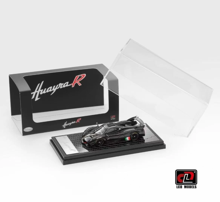 LCD 1/64 Pagani Huayra R Glossy Black Carbon Italian Livery