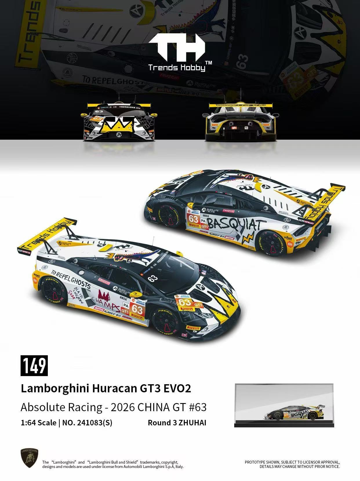 Trends Hobby 1/64 Lamborghini Huracan GT3 EVO2 Basquiat Livery Preorder