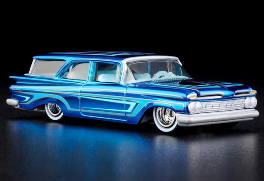 Hot Wheels RLC 1/64 1960 Chevy Brookwood Wagon Electro Blue Model