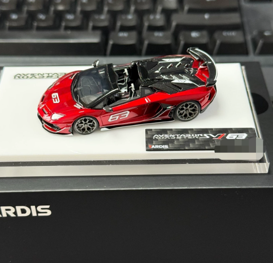 Tardis 1/64 Lamborghini Aventador SVJ Roadster Metallic Red 63 Ltd 149
