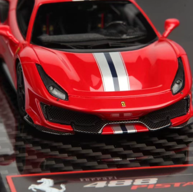 BBR 1/43 Ferrari 488 Pista Red Metallic with Black Wheels 01