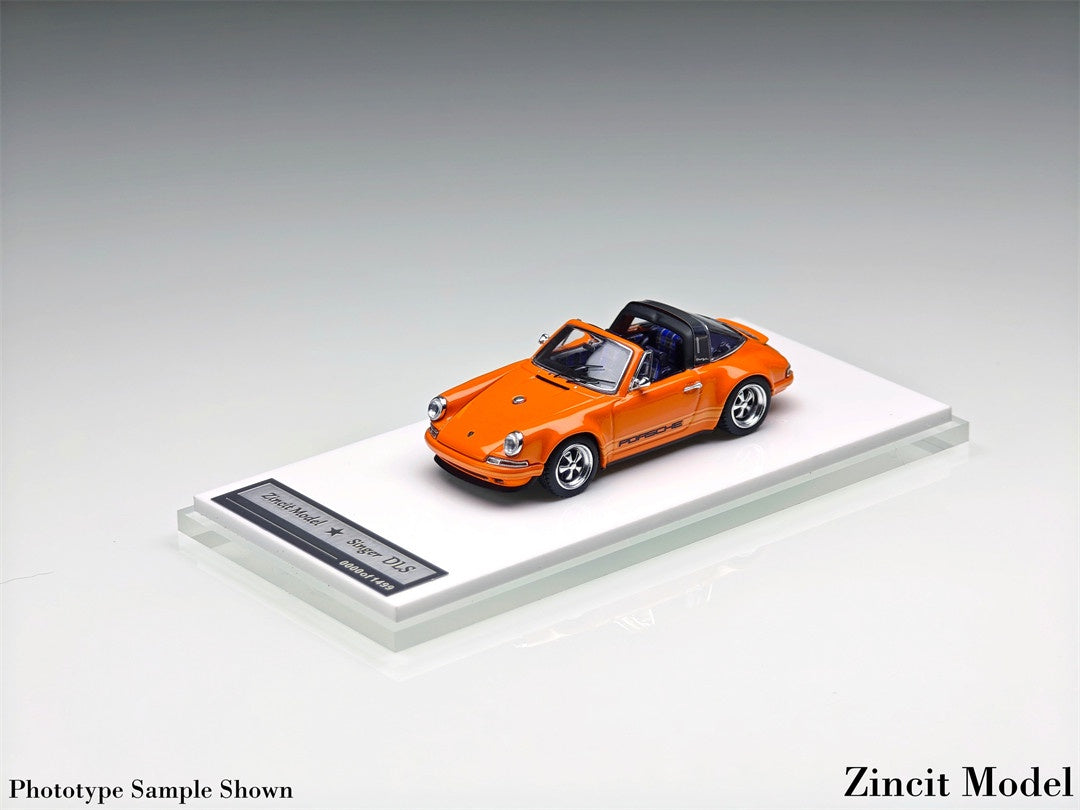 Zincit Model 1/64 Porsche 964 Singer Targa Racing Orange Convertible Preorder
