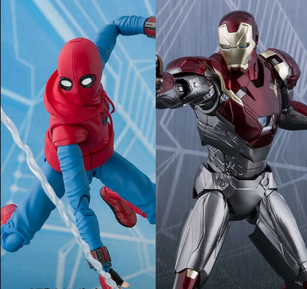 S.H.Figuarts Spider-Man Homemade Suit & Iron Man Mk47 Set