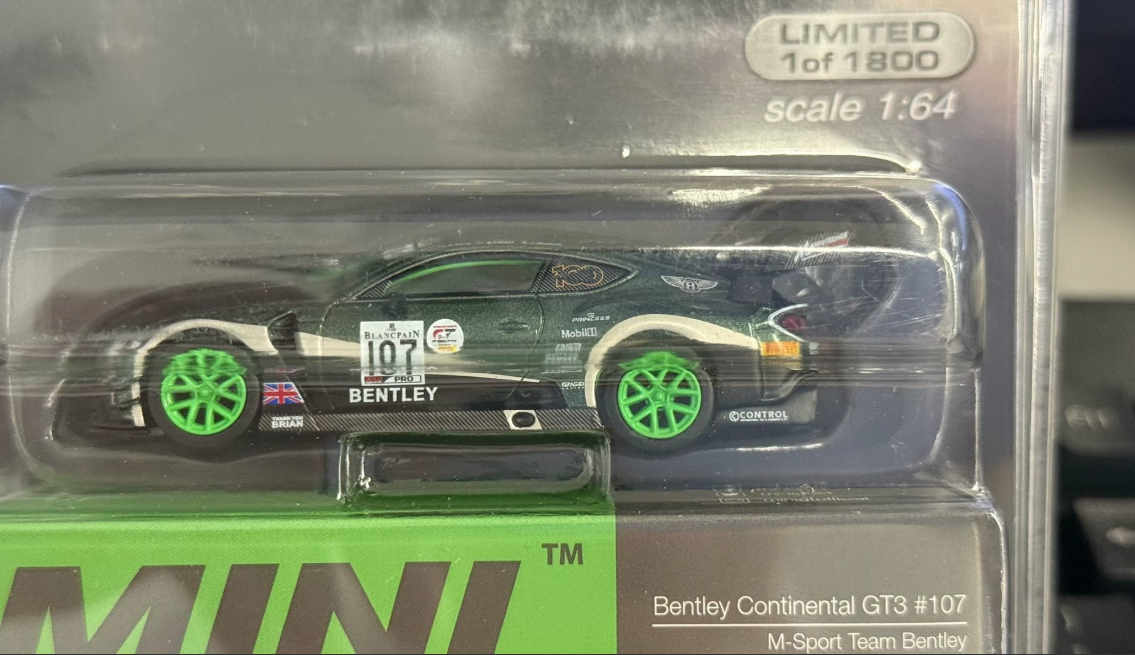 MINI GT 208 M-Sport Bentley Continental GT3 MiJo Exclusive Chase