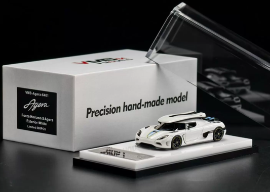 VMB 1/64 Agera White Resin Model Car Collectible