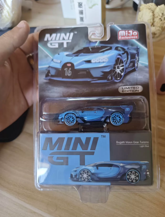 MINI GT 266 Bugatti Vision Gran Turismo Light Blue MiJo Chase 1:64 Diecast