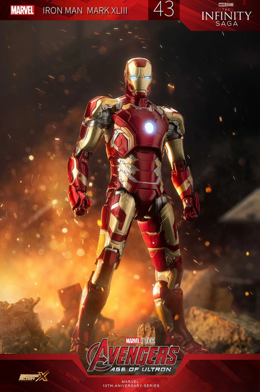 ZD Toys 1/10 Iron Man Mark 43 Light Up Action Figure
