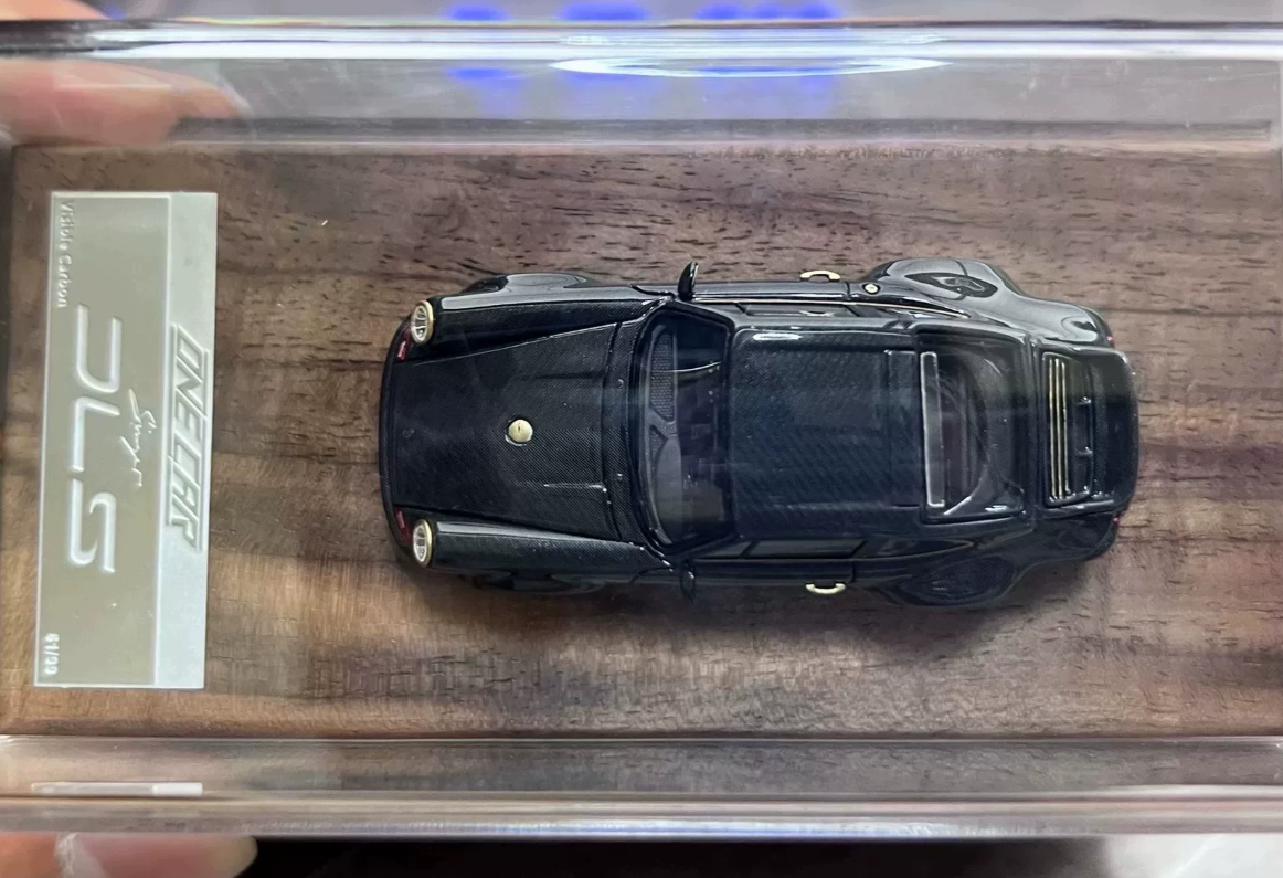 NECAR x HALO 1/64 Porsche Singer 964 DLS Black Gold Carbon