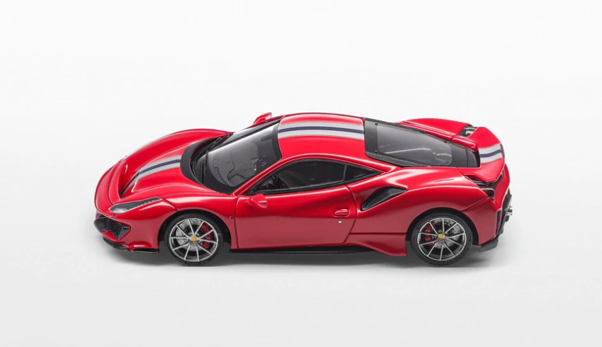 FuelMe TOC 1:64 Ferrari 488 Pista Rosso Fuoco Red Striped Model