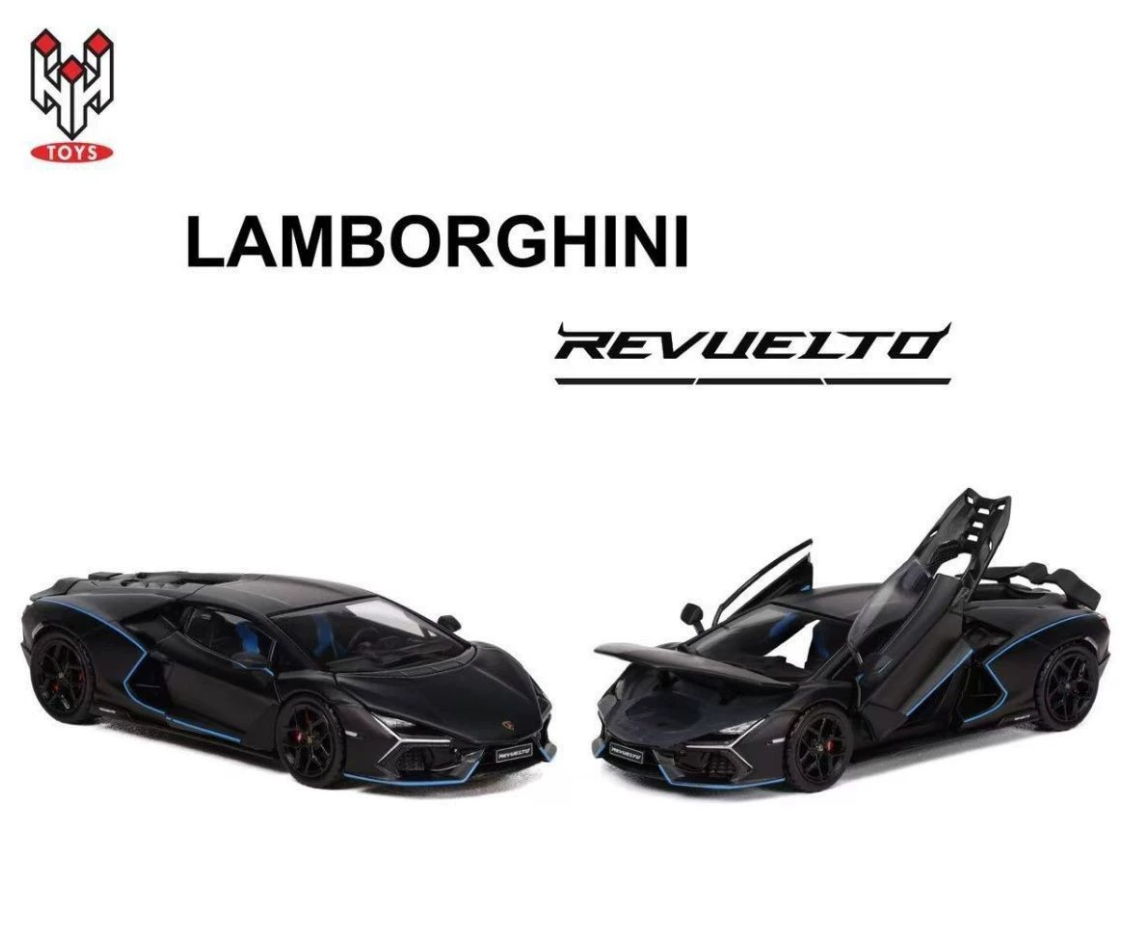 Hung Hing Toys 1/64 Lamborghini Revuelto Black Chrome HK First Release