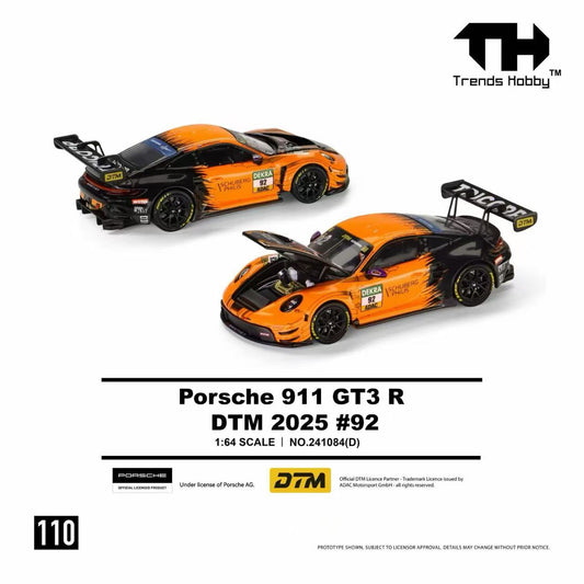 Trends Hobby 1/64 Porsche 911 GT3 R DTM 2025 No92 Orange Black Preorder