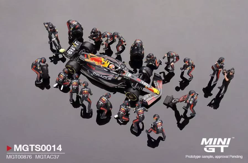 MINI GT 1/64 MGTS0014 Red Bull RB18 Verstappen Pit Crew