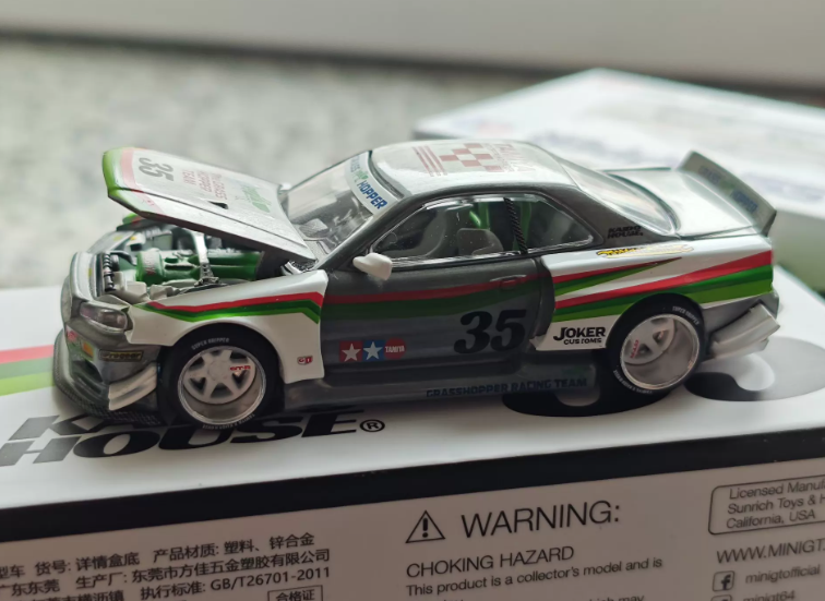MINI GT 167 Kaido House Tamiya Skyline GT-R R34 Grasshopper Clear Coat Chase