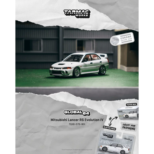Tarmac Works 1/64 Mitsubishi Lancer RS Evolution IV White Preorder
