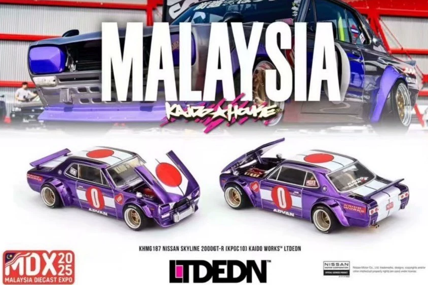 MINI GT 187 Kaido House Skyline 2000GT-R Chrome Purple MDX LTD