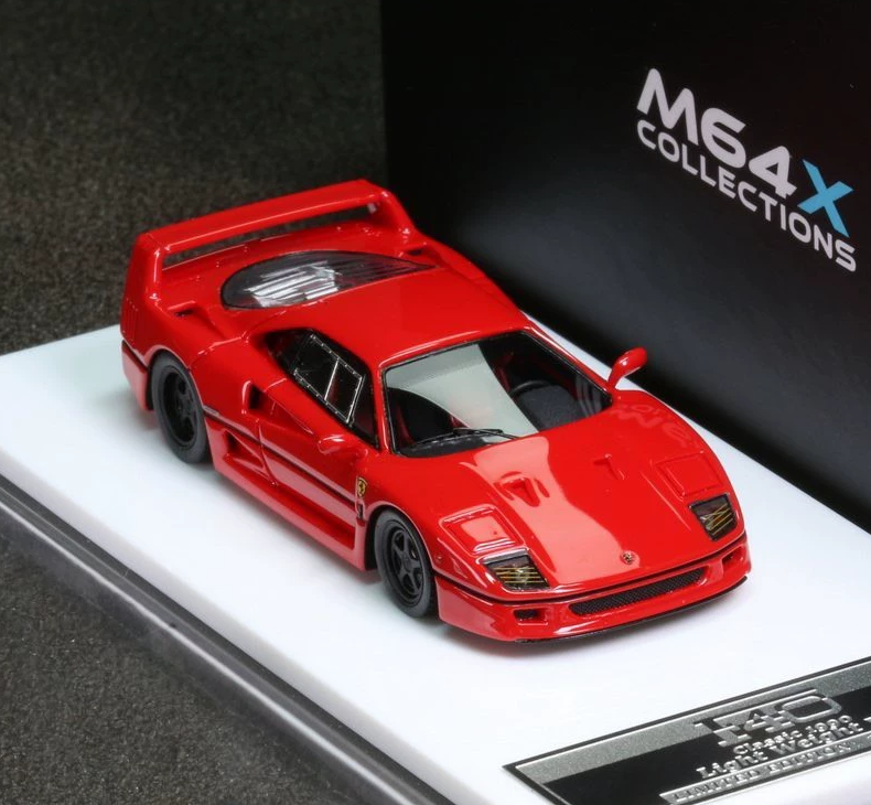 MY64 1/64 Ferrari F40 Rosso Corsa Black Wheels Lightweight Ver. Resin Model
