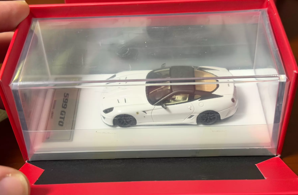 DMH 1/64 Ferrari 599 GTO Pearl White Resin Model