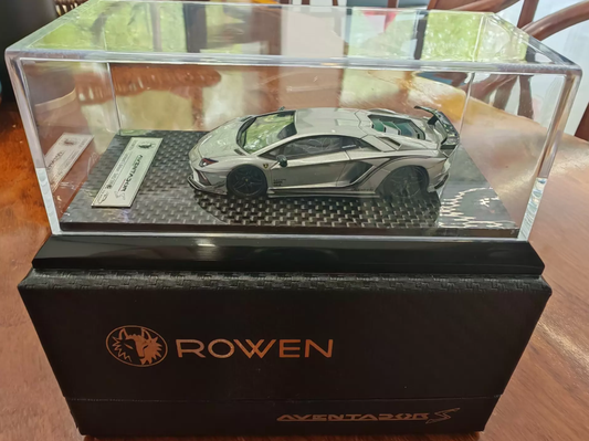 YM Model 1/64 Lamborghini Aventador S Silver Black Decals