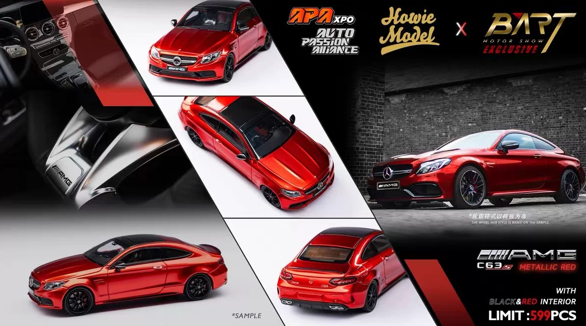 Howie Model x BART 1/64 Mercedes-AMG C63 S Metallic Red Limited