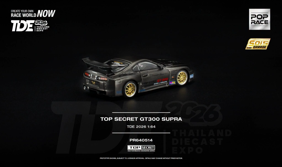 Pop Race PR64-514 1/64 Top Secret GT300 Supra TDE 2026 Show
