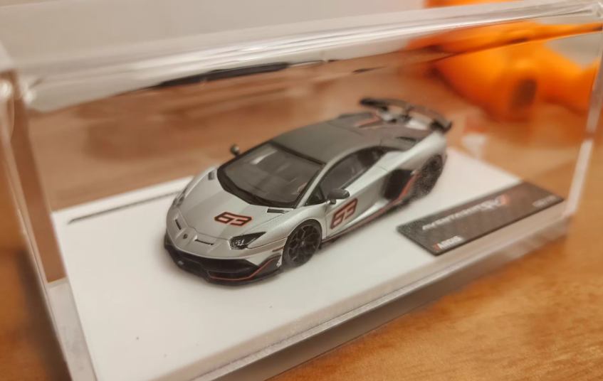 Tardis 1/64 Lamborghini Aventador SVJ63 Matte Silver Resin