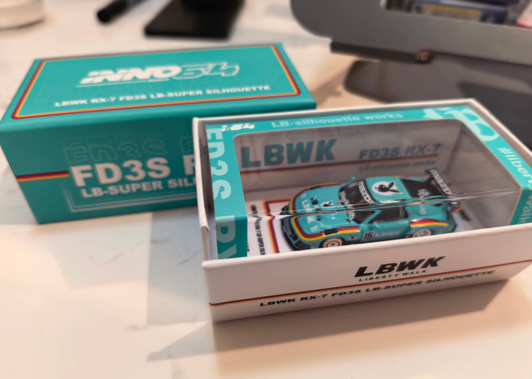 INNO 1:64 Mazda RX-7 FD3S LBWK Super Silhouette Tiffany Blue HEC Edition