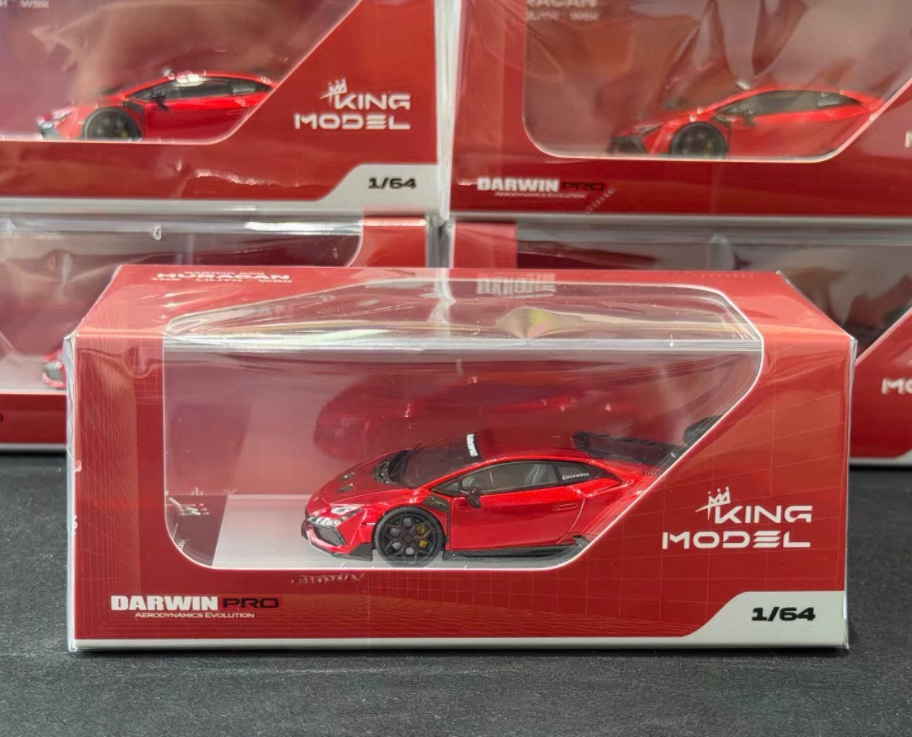 KING MODEL 1:64 Lamborghini Huracan DarwinPRO Lilith WBK Metallic Red Diecast