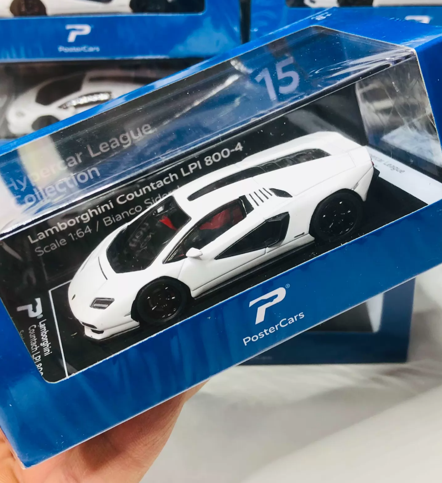 Postercars 1/64 Lamborghini Countach LPI 800-4 White