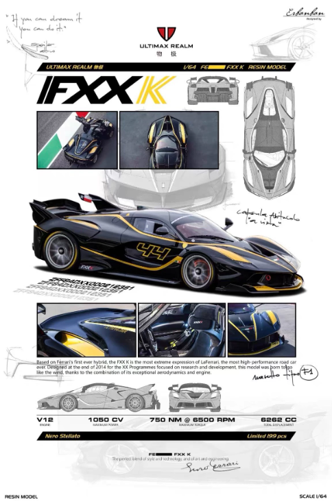 Ultimax Realm 1/64 Ferrari FXX-K Nero Stellato Limited 199