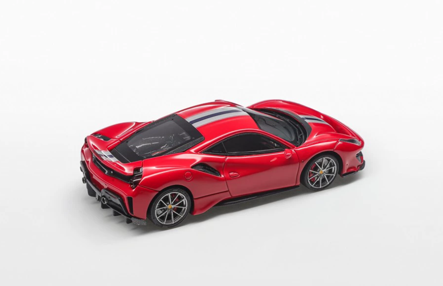 FuelMe TOC 1:64 Ferrari 488 Pista Rosso Fuoco Red Striped Model