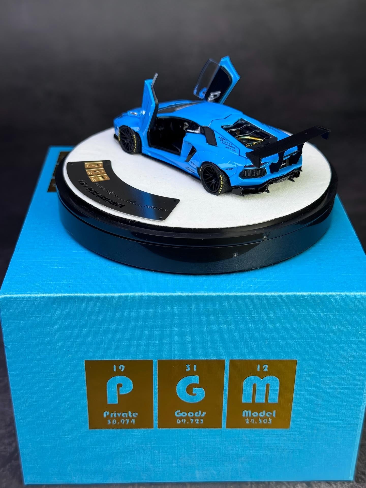 PGM 1:18 Lamborghini LP700 Liberty Walk Wide Body BB Blue Deluxe Model
