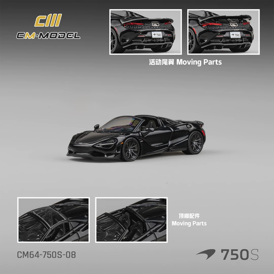 CM-MODEL 1/64 McLaren 750S Spider Black Preorder