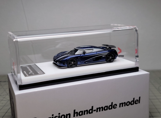 VMB 1/64 Koenigsegg Agera R Full Carbon Blue Resin Model