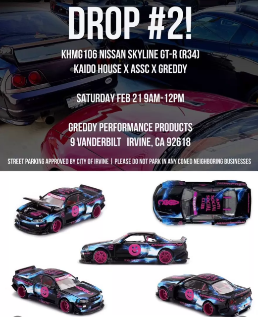 MINI GT x Kaido House Anti Social Social Club Nissan Skyline GT-R R34