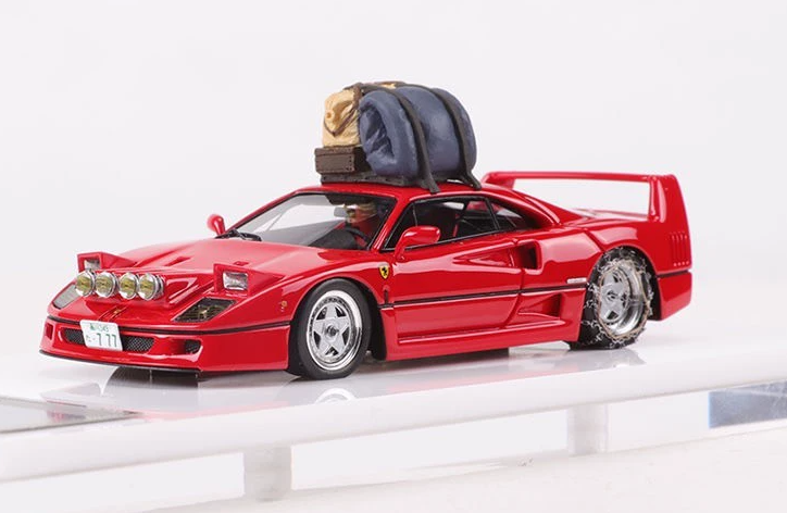 MY64 1:64 Ferrari F40 Christmas Snow Edition Red Resin Model