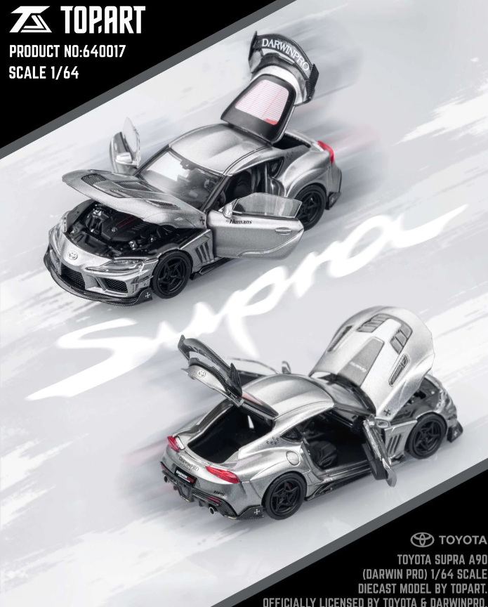 TOPART 1/64 Toyota Supra A90 Darwin PRO Liquid Silver Foshan APA