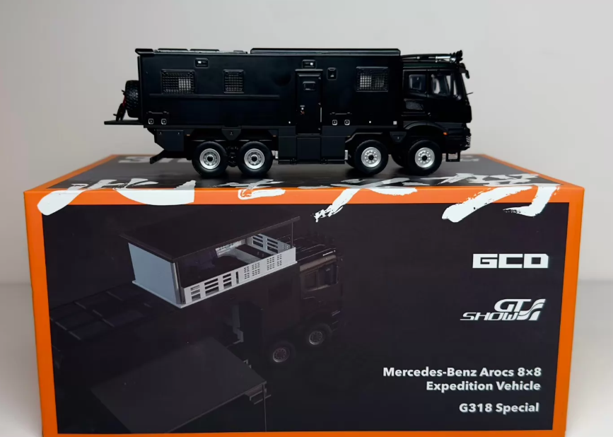 GCD 1/64 Mercedes-Benz Arocs 8x8 RV 318 Route GT Show 2026 Black